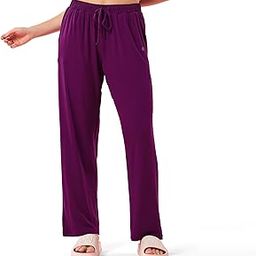 Women's Relaxed Fit Mid Rise E404 Quick Dry 4 Way Stretch Antimicrobial Mid-Rise Straight Leg Basic Home Pant with Drawstring Closure-image-48