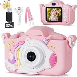X5 Kids Digital Camera, Pink, Unisex, 32GB SD Card, 8X Digital Zoom, Auto Focus, Cute Frames, Film Filters, Easy to Use, Durable Design-21
