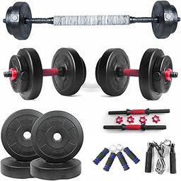 Artino Adjustable Dumbbells, 8Kg to 20Kg Free Weight Set with Connector Rod, 3 in1 Dumbbells Set with Accessories For Fitness Exercises & Home Gym Suitable Men/Women-image-12