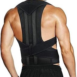 Posture Corrector Back Brace, Adjustable Spine Support Belt, Breathable Mesh Design with Double Straps, Black-image-50