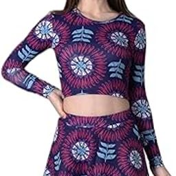 Women's Floral Printed Padded Round Neck top and Skirt Swimset |Swimming Suit for Women-image-32