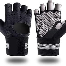 Leosportz Gym Gloves for Men Workout - Weight Lifting Workout Gloves with Wrist Support | Provided Full Protection to Palm Breathable | Silicon Padded Gloves Microfiber and Terry Cloth (L, Ash Black)-image-70