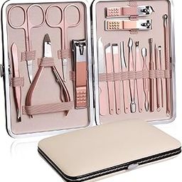 Manicure Set Nail Clipper Kit – Stainless Steel Nail & Pedicure Tools for Men & Women | Professional Grooming Kit for Hand, Foot, Skin & Facial Care in Travel Case (18 IN 1 MANICURE KIT-SRJSLNG)-35