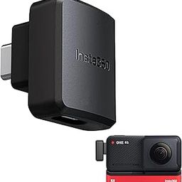 CYNOVA ONE RS Dual Mic Adapter, Insta360 ONE RS Mic Adapter Support Capture Audio 3.5mm Mic USB-C Port Action Camera Horizontal Version for Insta360 RS Accessories-21