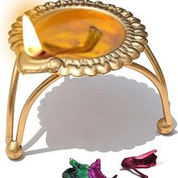 Pure Source India Metal Golden 3 Leg Design Tea Light Candle Holder Stand for Home Decoration, Parties & Weeding Occasion (3 inch)-58