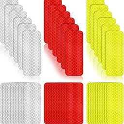 Allure Auto® (48 Pcs) Warning Reflective Safety Stickers Night Visibility Adhesive Stickers Waterproof Reflective Tape Stickers,1.18 x 3.25 Inch Compatible with Renlt Trber-image-34