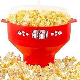 Silicone Microwave Popcorn Popper with Handles - Popcorn Maker - Collapsible Popcorn Bowl - BPA Free - Dishwasher Safe Silicone Popper - Reusable Microwave Popcorn Maker - (Red) - Stock Your Home-image-42