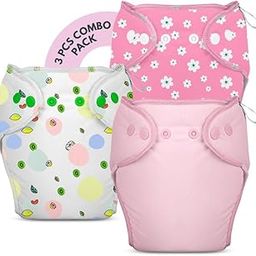Bumberry New & Improved Smart Nappy For New Born Baby - Combo Of 3 (SM |4-9 months) | Holds Upto 3 Pees With Extra Absorbtion & 100% Leak Protection All in One Cloth Diaper For Just Borns - Kit 12-picture-2