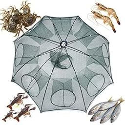 8 Pocket Umbrella Fishing NET Gap 6mm Height 1.3f Curve 4f R 8.6f Pocket R 1.8f Fishing Net (Green)-21