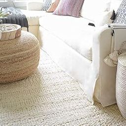 PrintShoppie Decor Jute Pouf | Ottoman | footrest (Jute Pouf) Sitting Round Ottoman Filled with Bean Balls | Size- 60x60x30 cm-image-86
