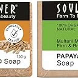 Soulflower Cleansing Sandalwood Soap Organic Papaya Cucumber Soap By | Men & Women For Face Cleanser, Skin Tightening, Instant Facial |100% Natural, Handmade, Vegan, Vitamin E | 150G-image-44