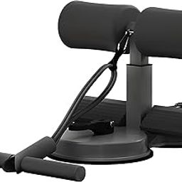ZUFUMI Sit Up Bar,Portable Adjustable Sit Up Floor Holder with 2 Strong Suction Cups and 1 Resistance Band,Situp Bar Assistance Device for Ab Workouts,Sit-Ups & Core Exercises,Home Office Gym (Black)-picture-23