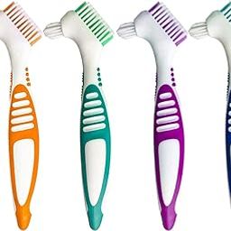 Double Sided Denture Cleaning Brushes Set Multi-Layered False Teeth Brush 4X | Oral Care | Toothbrush Replacement Heads-image-32