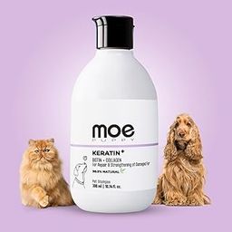 Moe Keratin Plus Pet Shampoo for Repair and Strengthening Damaged Fur| Natural Pet Shampoo Made with Plant Based Ingredients | Sulfate & Paraben Free, pH Balanced for Pets (300 ML)-image-74
