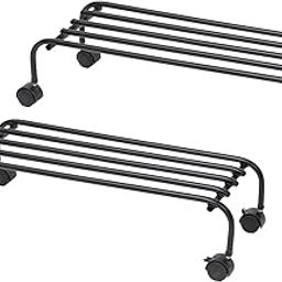 UGAOO Plant Stand with Wheels (Set of 2) | Heavy Duty Metal Plant Stand with Rolling Wheels for Balcony, Home Decor, Indoor and Outdoor Use (Black)-image-89