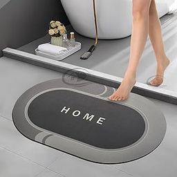 CANWAY® (3.5mm Anti-Skid Water Soaking Home Print Door Mat, Water Absorbent Mat (40x60cm) Grey-18