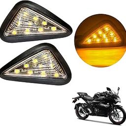 Miwings Motorcycle Turn Signal Smoke Triangle Flush Mount Turn Signal Indicators Amber LED Light Motorbike Lamp Waterproof (Pack of 2) (Pack of 2) For Suzuki Gixxer SF, Black-image-5