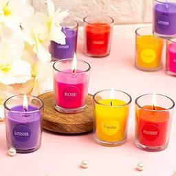 AuraDecor Set of 12 Fragrance Votive Glass Candles || Aromatheraphy || Corporate Gifting || Aroma Gift Set || Hand Poured Candle || Burn Upto 10 Hour-image-12
