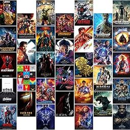 KARTMEN Pack of 32 Superhero Movies Wall Collage Kit Posters - 4 x 6 Inches Posters for Room Wall Decoration of Bedroom, Office, Living room, Dorm room - Glue Dots Included, Cardstock-image-76