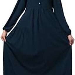 Box Design Umbrella Abaya with Elasticated Cuffs and Fashionable Buttons Made in Nida Matte - Box Design Umbrella style Burqa for Women and Girls-image-34