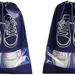 Shoe Storage Bags Travel Shoe | Shoe Storage Bags with Drawstring,Shoe Organizer Bags with Transparent Slot,Waterproof Dust-Proof Shoe Storage Bags 27 * 36 CM (Blue) 2-image-48