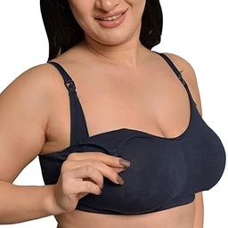 Organic Cotton Bamboo Feeding Bra with Removable Pads I Full Coverage and Wire-Free Plus Size Nursing Bra for Women I Maternity Bra with Clasps for Feeding-image-11