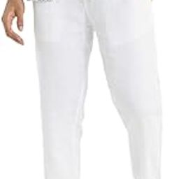 Men Casual Trousers | Regular Fit Ankle Length Solid Design | Premium Linen Fabric & Drawstring Closure for Summer & Street Wear-image-29