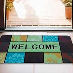 RugRug Plant Design Welcome Printed Doormat - Anti Slip Mat | Durable Eco-Friendly Mat Natural Coconut Fibre | Easy to Clean - Dirt Resistant, Rectangular - (38X58 CM) - Multi Color-image-2