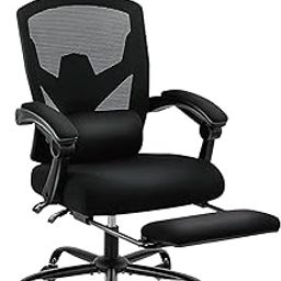 MCQ Office Computer Desk Chair, Gaming Chairs for Adults, High-Back Mesh Rolling Swivel Reclining Chairs with Wheels, Comfortable Lumbar Support, Comfy Arms for Home, Office, Gaming, Student, Black-image-11