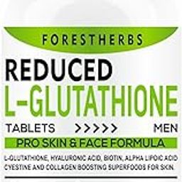 FORESTHERBS L-Glutathione With Hyaluronic Acid, Vitamin C, Biotin, Alpha Lipoic Acid, Collagen Supplements For Men, Promotes Glow, Clear&Radiant Skin Whitening-60 Gluthathione Tablets (Pack 1)-10