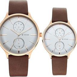Bandhan White Dial Quartz Multifunction Leather Strap Watch for Couple-NS9400394203WL01P-image-58