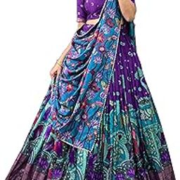 Women's Wedding Special Tussar Silk With Kalamkari Print Lehenga Choli Chaniya choli for women flared lehenga-picture-52