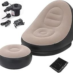 Geniestore Inflatable Sofa with Household Air Pump| Inflatable Sofa Couch Chair with Footstool for Indoor& Outdoor Livingroom, Bedroom, Readingroom Office, Balcony, Garden, Courtyard-image-64