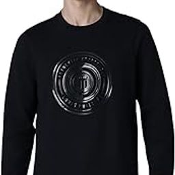 Men Casual Black Print Sweatshirt-image-3