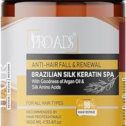 PROADS® Professional Brazilian Silk Keratin Hair SPA | For Extra Silky And Moisturized Hair | Protein And Amino Acids | Natural Botanical Nutrients | Reduces Hair Loss And Stiumulates Hair Growth | At-Home Treatment | Unisex | 1000ml-image-23