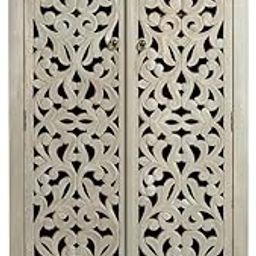 VANMAYA Two-Door Wooden Handcrafted Wardrobe Shelves and Drawers for Living Rooms, bedrooms, Offices, and Other Spaces.-image-12