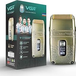 VGR V-335 Professional Cord/Cordless Foil Shaver - IPX6 Waterproof Rating, Triple independent flexing foils, Fast USB Charging, LED Display, 80 Minutes of Runtime for Effortless Grooming, 1 Year Warranty (Gold)-image-73