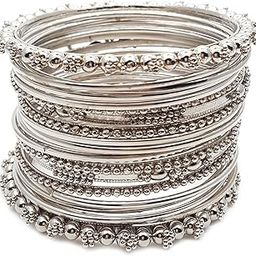 Antique Look Jewellery Silver Plated Traditional Bracelet Bangles for Women-55