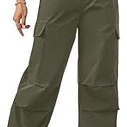Women's Comfortable and Stylish Baggy Cargo Pants for Women, Ideal Everyday and Active Wear, Female Parachute Pants (PARACHUT_W_Olive_30)-picture-8