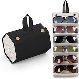 Sunglasses Organizer Box 6-Slot, Multiple Travel Foldable Case, Eyeglasses Hanging Storage Case for Men Women (Multicolor)-18