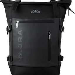 Gods Vajra Rolltop Travel Backpack with Antitheft Laptop Compartment and Accessories Organiser, Water Resistant 25 Litre, For Office, Men and Women Laptop backpack, Black-55