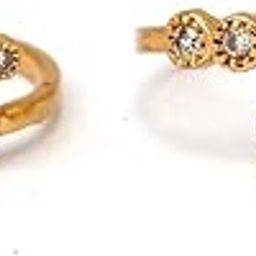 Women's Gold Plated Brass Bridal Jewellery of Traditional Ethnic Adjustable Toe Rings-image-69