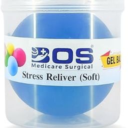 Bos Medicare Hand Strengthener - Silicone Gel Ball for Grip Strength, Dexterity, Mobility & Stress Relief - Blue-image-3
