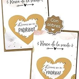 Joli Coon Tarjetas de rascar Quieres ser mi Madrina - Quieres se mi Padrino - con sobres y sello de cera-18