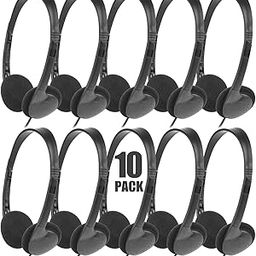 XOSDA Classroom Headphones Bulk 10 Pack for Kids School, Wholesale Class Set Durable Earphones for Students Children Toddler Teens Boys Girls and Adult (LS04,10 Black)-28