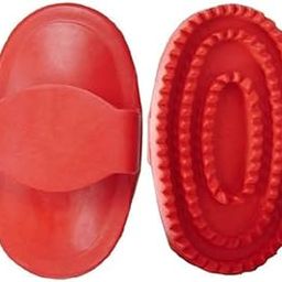 Horse Grooming Curry Comb, Red Rubber Massage Brush-24