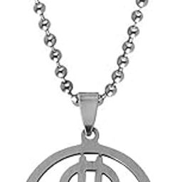 Bikers jewelry Round Shape Dollar Sign Money Symbol Charm Wealth Rich Jewelry Silver Stainless Steel Pendant Necklace Chain LCShiv009-image-9