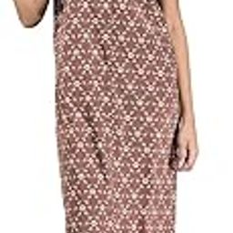 Women's- Maternity| Hospital | Delivery Gown- Poly Viscose Knits Fabric- Front Open | Printed | Round Neck with Button Closure | Short Sleeves-image-3