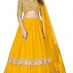 Women's Sequins Embroidered Georgette New Semi-stitched Lehenga Choli Set With Dupatta (50666-Womens-Lehenga-Choli-Latest)-picture-46
