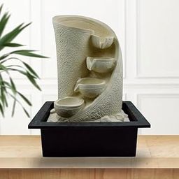 KRN Elegant Waterfall Fountain for Home Décor with Lighting Effects – Indoor Water Fountain for Living Room, Office, and Relaxation-image-23